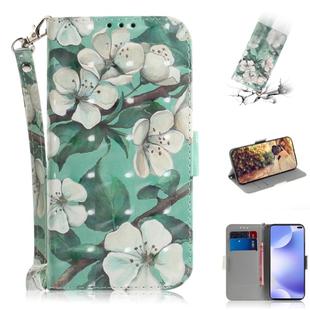 For Xiaomi Redmi K30 3D Painting Horizontal Flip Leather Case with Holder & Card Slot & Wallet & Lanyard(Watercolor flowers)