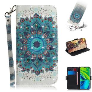 For Xiaomi Mi Note 10 3D Painting Horizontal Flip Leather Case with Holder & Card Slot & Wallet & Lanyard(Peacock wreath)