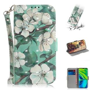 For Xiaomi Mi Note 10 3D Painting Horizontal Flip Leather Case with Holder & Card Slot & Wallet & Lanyard(Watercolor flowers)
