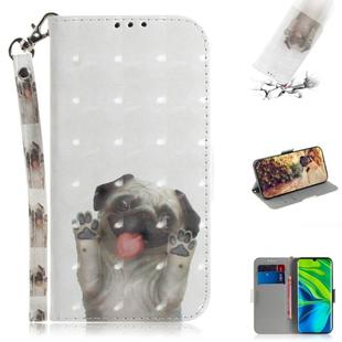 For Xiaomi Mi Note 10 3D Painting Horizontal Flip Leather Case with Holder & Card Slot & Wallet & Lanyard(Pug)