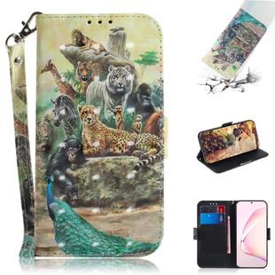 For Galaxy S10 Lite / A91 3D Painting Horizontal Flip Leather Case with Holder & Card Slot & Wallet & Lanyard(Zoo)