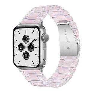 Plastic Colorful Three-Bead Watch Band For  Apple Watch Ultra 49mm / Series 8&7 45mm / SE 2&6&SE&5&4 44mm / 3&2&1 42mm(Gradient Pink)