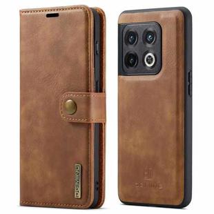 For OnePlus 10 Pro DG.MING Crazy Horse Texture Detachable Magnetic Leather Phone Case(Brown)