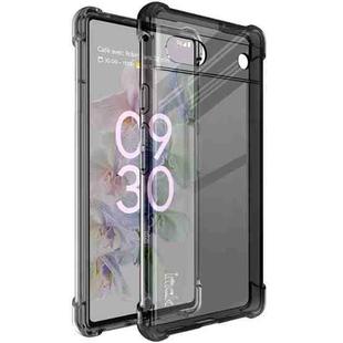 For Google Pixel 6a IMAK All-inclusive Shockproof Airbag TPU Phone Case with Screen Protector(Transparent Black)