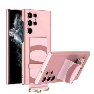 For Samsung Galaxy S22 Ultra 5G GKK Ultra-thin Wristband Holder Phone Case(Pink)