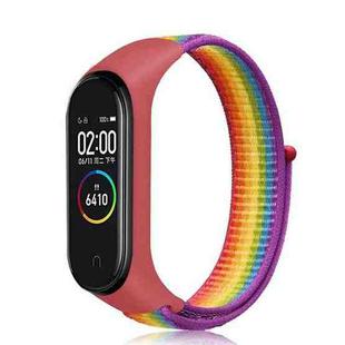For Xiaomi Mi Band 7 Nylon Weave Watch Band(Rainbow Colors)