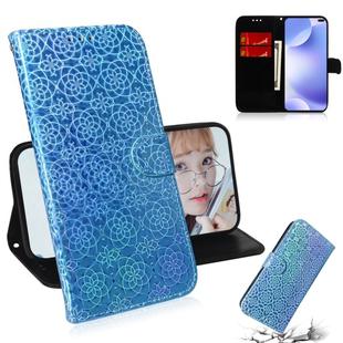 For Xiaomi Redmi K30 Solid Color Colorful Magnetic Buckle Horizontal Flip PU Leather Case with Holder & Card Slots & Wallet & Lanyard(Blue)