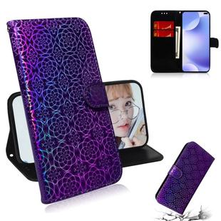 For Xiaomi Redmi K30 Solid Color Colorful Magnetic Buckle Horizontal Flip PU Leather Case with Holder & Card Slots & Wallet & Lanyard(Purple)