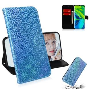 For Xiaomi Mi Note 10 Solid Color Colorful Magnetic Buckle Horizontal Flip PU Leather Case with Holder & Card Slots & Wallet & Lanyard(Blue)