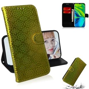 For Xiaomi Mi Note 10 Solid Color Colorful Magnetic Buckle Horizontal Flip PU Leather Case with Holder & Card Slots & Wallet & Lanyard(Gold)