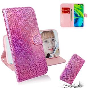 For Xiaomi Mi Note 10 Solid Color Colorful Magnetic Buckle Horizontal Flip PU Leather Case with Holder & Card Slots & Wallet & Lanyard(Pink)