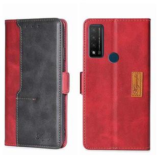 For TCL 20 R 5G/Bremen/20 AX 5G Contrast Color Side Buckle Leather Phone Case(Red + Black)