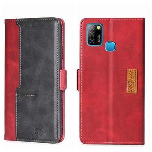 For Infinix Hot 10 Lite/Smart 5 X657 Contrast Color Side Buckle Leather Phone Case(Red + Black)