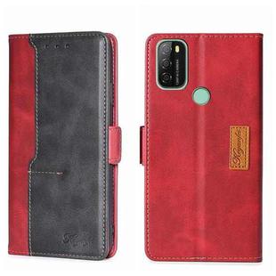 For Blackview A70 Contrast Color Side Buckle Leather Phone Case(Red + Black)