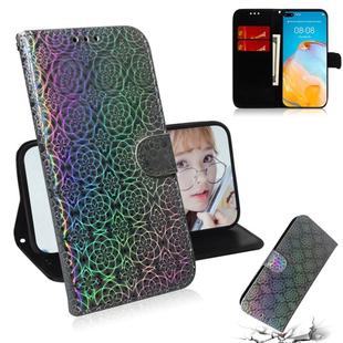 For Huawei P40 Solid Color Colorful Magnetic Buckle Horizontal Flip PU Leather Case with Holder & Card Slots & Wallet & Lanyard(Silver)