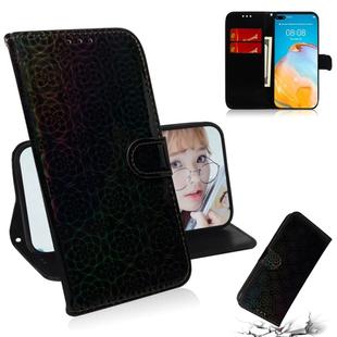 For Huawei P40 Solid Color Colorful Magnetic Buckle Horizontal Flip PU Leather Case with Holder & Card Slots & Wallet & Lanyard(Black)
