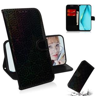 For Huawei P40 lite Solid Color Colorful Magnetic Buckle Horizontal Flip PU Leather Case with Holder & Card Slots & Wallet & Lanyard(Black)