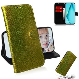 For Huawei nova 6 SE Solid Color Colorful Magnetic Buckle Horizontal Flip PU Leather Case with Holder & Card Slots & Wallet & Lanyard(Gold)