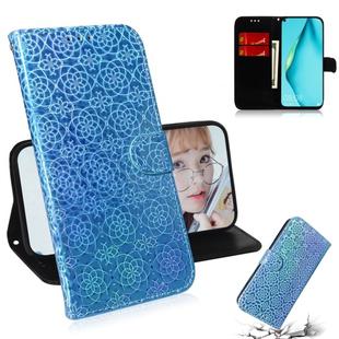 For Huawei nova 7i Solid Color Colorful Magnetic Buckle Horizontal Flip PU Leather Case with Holder & Card Slots & Wallet & Lanyard(Blue)