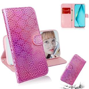 For Huawei nova 7i Solid Color Colorful Magnetic Buckle Horizontal Flip PU Leather Case with Holder & Card Slots & Wallet & Lanyard(Pink)