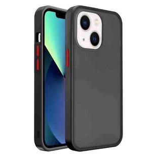 For iPhone 14 Translucent Skin Feel Frosted Phone Case (Black+Red)