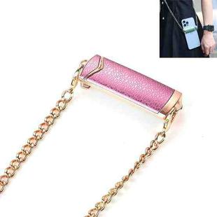 1.3M Alloy PU Mobile Phone Back Clip Chain for Phone Width 66mm-89mm(Pink + Gold)