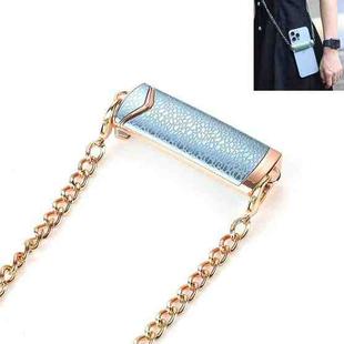 1.3M Alloy PU Mobile Phone Back Clip Chain for Phone Width 66mm-89mm(Blue + Gold)