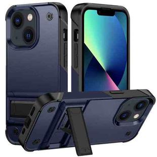 For iPhone 14 PC + TPU Shockproof Phone Case with Holder (Blue+Black)