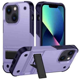 For iPhone 14 PC + TPU Shockproof Phone Case with Holder (Light Purple+Sapphire Blue)