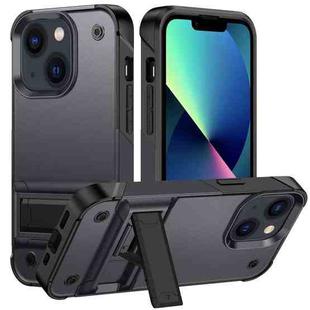 PC + TPU Shockproof Phone Case with Holder For iPhone 14 Max(Grey+Black)