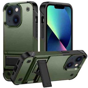 PC + TPU Shockproof Phone Case with Holder For iPhone 14 Max(Army Green+Black)