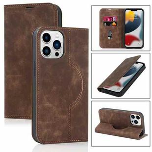 For iPhone 13 Pro Max Wireless Charging Magsafe Leather Phone Case (Coffe)