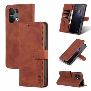 For OPPO Reno8 AZNS Skin Feel Calf Texture Flip Leather Phone Case(Brown)