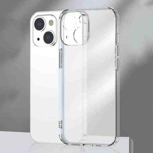 For iPhone 14 Plus Frosted TPU + Glass Phone Case (Transparent)