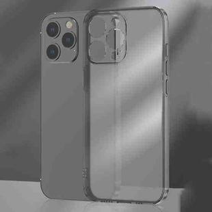For iPhone 14 Pro Frosted TPU + Glass Phone Case(Transparent Black)