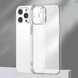 For iPhone 14 Pro Max Frosted TPU + Glass Phone Case (Transparent)