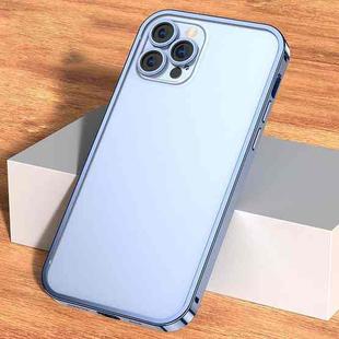 For iPhone 14 Pro Lens Protector Lock Buckle Phone Case(Sierra Blue)