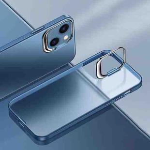 For iPhone 14 Metal Lens Cover Holder Phone Case (Blue)