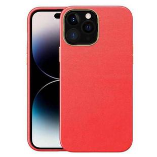 For iPhone 14 Pro Electroplating Skin Texture PC + TPU Phone Case(Red)