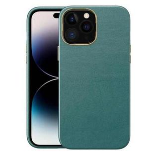 For iPhone 14 Pro Electroplating Skin Texture PC + TPU Phone Case(Green)