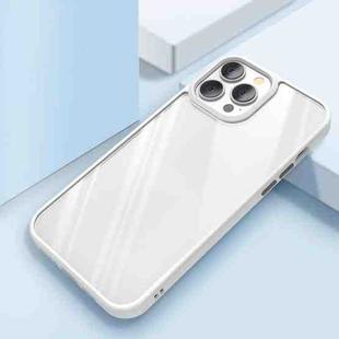 For iPhone 14 Pro Max Clear Back Shockproof Phone Case (White)