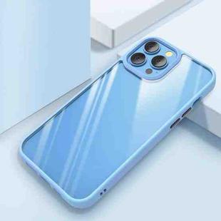 For iPhone 14 Pro Max Clear Back Shockproof Phone Case (Sierra Blue)