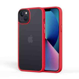 For iPhone 14 Plus Frosted Back Shockproof Phone Case (Red)