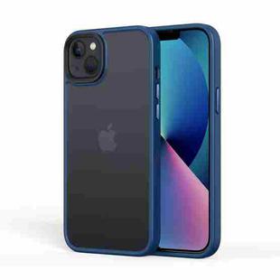 For iPhone 14 Plus Frosted Back Shockproof Phone Case (Blue)