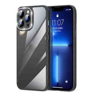 For iPhone 13 Pro Max Prismatic Edge Transparent Diamond Phone Case (Black)