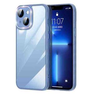 For iPhone 13 Prismatic Edge Transparent Diamond Phone Case(Blue)