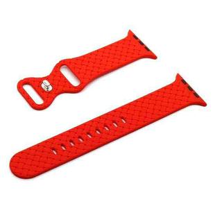 Weave Texture Watch Band For Apple Watch Ultra 49mm / Series 8&7 45mm / SE 2&6&SE&5&4 44mm / 3&2&1 42mm(Red)