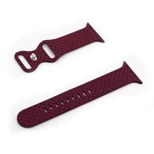Weave Texture Watch Band For Apple Watch Ultra 49mm / Series 8&7 45mm / SE 2&6&SE&5&4 44mm / 3&2&1 42mm(Wine Red)