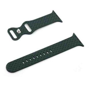 Weave Texture Watch Band For Apple Watch Series 8&7 41mm / SE 2&6&SE&5&4 40mm / 3&2&1 38mm(Dark Green)