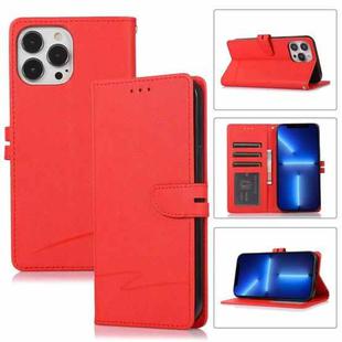 Cross Texture Horizontal Flip Leather Phone Case For iPhone 14 Pro Max(Red)